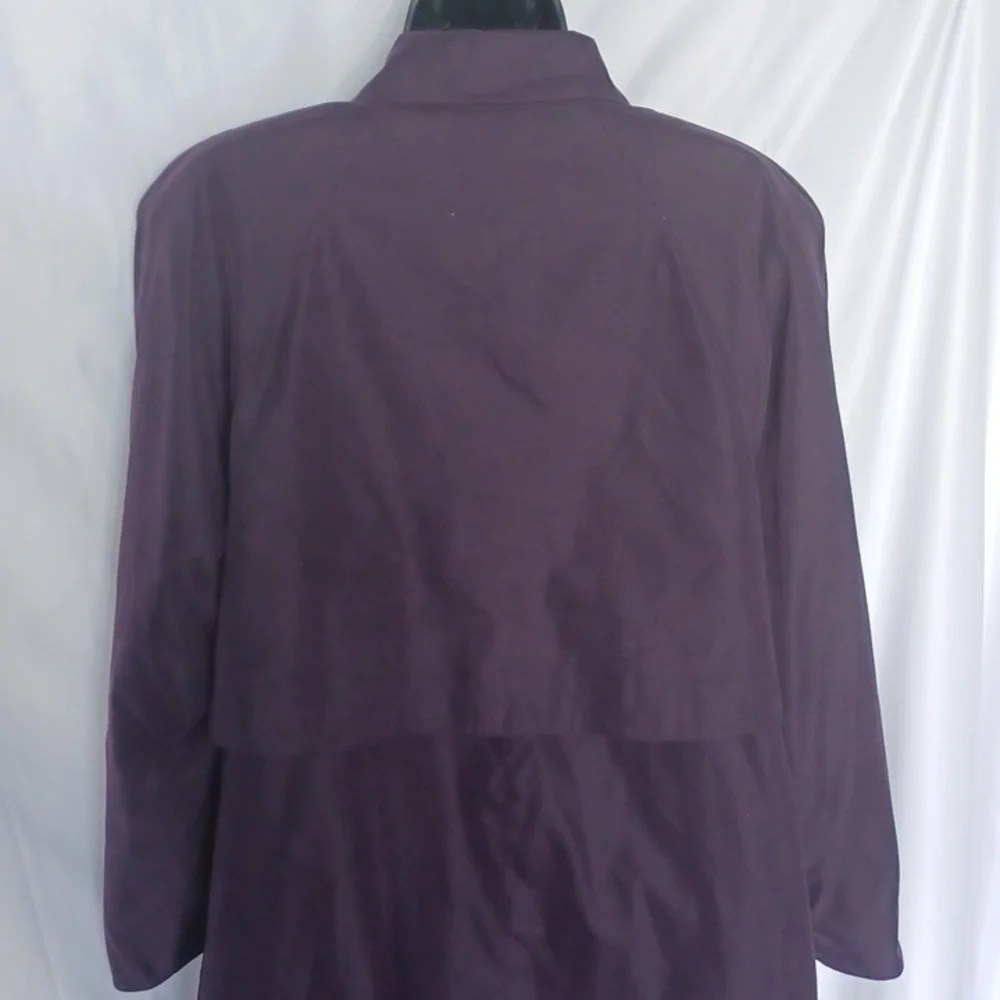 VINTAGE 80s Purple Lined Trench Coat Size 6, zip out lining
